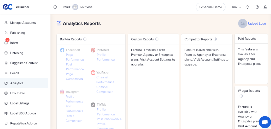 Analytics and Reporting Eclincher