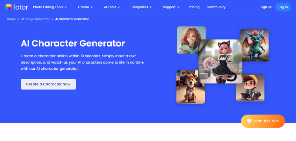 Fotor AI Character Generator